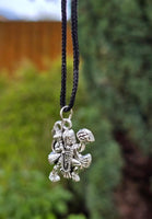 Small Gold or Silver colour Hanuman Ji Pendant Stainless Steel Hindu black dori