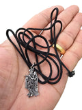 Sri Radha Krishana Pendant Stainless Steel Hindu Evil Eye Protection black Dori