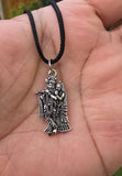 Sri Radha Krishana Pendant Stainless Steel Hindu Evil Eye Protection black Dori