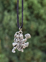 Small Gold or Silver colour Hanuman Ji Pendant Stainless Steel Hindu black dori