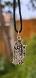 Sri Radha Krishana Pendant Stainless Steel Hindu Evil Eye Protection black Dori