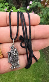 Sri Radha Krishana Pendant Stainless Steel Hindu Evil Eye Protection black Dori