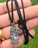 Sri Radha Krishana Pendant Stainless Steel Hindu Evil Eye Protection black Dori