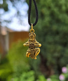 Hanuman Ji Ram Pendant Gold or Silver colour Stainless Steel Hindu black dori Q3