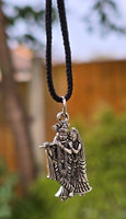 Sri Radha Krishana Pendant Stainless Steel Hindu Evil Eye Protection black Dori