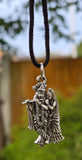 Sri Radha Krishana Pendant Stainless Steel Hindu Evil Eye Protection black Dori