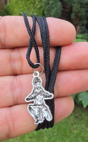 Gold or Silver colour Hanuman Ji Ram Pendant Stainless Steel Hindu black dori Q3