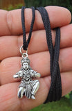 Hanuman Ji Ram Pendant Gold or Silver colour Stainless Steel Hindu black dori Q3