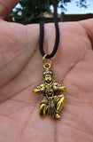 Hanuman Ji Ram Pendant Gold or Silver colour Stainless Steel Hindu black dori Q3