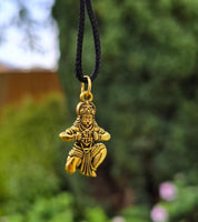 Gold or Silver colour Hanuman Ji Ram Pendant Stainless Steel Hindu black dori Q3