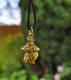 Hanuman Ji Ram Pendant Gold or Silver colour Stainless Steel Hindu black dori Q3