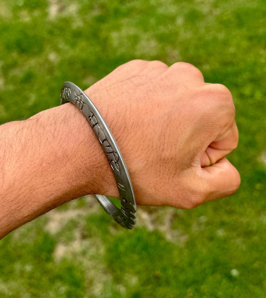 Sarbloh Chakri Kara Sri Akaal Ji Sahai Tooth Kada Sikh Nihang Singh Bangle i40