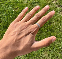 Simple Silver Thin Dimpled Textured, Hammered Band Pebbled Finish BRAND NEW B38