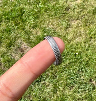 Simple Silver Thin Dimpled Textured, Hammered Band Pebbled Finish BRAND NEW B38