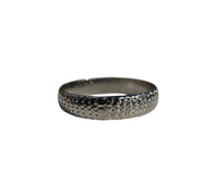 Simple Silver Thin Dimpled Textured, Hammered Band Pebbled Finish BRAND NEW B38