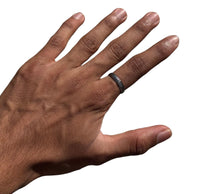 Simple Silver Thin Dimpled Textured, Hammered Band Pebbled Finish BRAND NEW B38