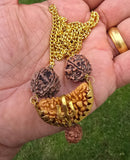 Gold or Silver plated Ek Mukhi Panj Mukhi Rudraksha Combo Pendant Nazar Shield