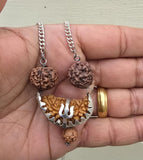 Gold or Silver plated Ek Mukhi Panj Mukhi Rudraksha Combo Pendant Nazar Shield