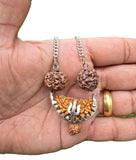 Gold or Silver plated Ek Mukhi Panj Mukhi Rudraksha Combo Pendant Nazar Shield