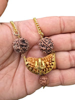 Gold or Silver plated Ek Mukhi Panj Mukhi Rudraksha Combo Pendant Nazar Shield