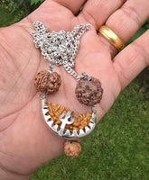 Gold or Silver plated Ek Mukhi Panj Mukhi Rudraksha Combo Pendant Nazar Shield