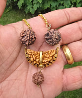 Gold or Silver plated Ek Mukhi Panj Mukhi Rudraksha Combo Pendant Nazar Shield