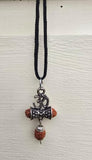 Hindu Silver plated Rudraksha Om Trishul Mahakaal Shiva Pendant Nazar Shield Q37