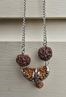 Gold or Silver plated Ek Mukhi Panj Mukhi Rudraksha Combo Pendant Nazar Shield