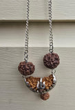 Gold or Silver plated Ek Mukhi Panj Mukhi Rudraksha Combo Pendant Nazar Shield