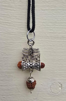 Hindu Silver plated Rudraksha Om Trishul Mahakaal Shiva Pendant Nazar Shield Q37