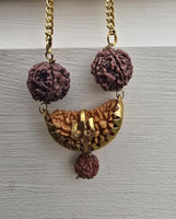 Gold or Silver plated Ek Mukhi Panj Mukhi Rudraksha Combo Pendant Nazar Shield