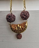 Gold or Silver plated Ek Mukhi Panj Mukhi Rudraksha Combo Pendant Nazar Shield