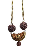 Gold or Silver plated Ek Mukhi Panj Mukhi Rudraksha Combo Pendant Nazar Shield