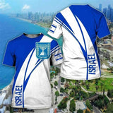 Israel Flag Men's T-shirt 3D Print Israelis National Emblem T Shirt For Men Short-sleeved Oversized Sports Male Clothing Tops