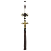 New Car Pendant Metal Diamond Cross Jesus Christian Religious Car Rearview Mirror Ornaments Hanging Auto Car Styling Accessories