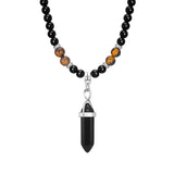 TIBETAN BUDDHIST PHURBA KILAYA THE MAGIC DAGGER WITHTIGER’S EYE LAVA STONE NECKLACE FOR MEN JEWELRY