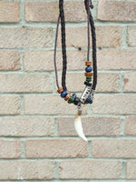 Authentic Wolf Tooth pendant Tribal Beads Evil Eye Nazar Protection Lucky TTT17