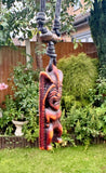 Tribal Buddha Pendant Carved Tiki Guardian Evil Eye Protection Lucky Charm TTT19