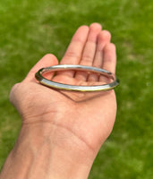 Stainless Steel Gold Edge Kara Stunning Singh Kaur Bangle Sikh Kada BRAND NEW A2