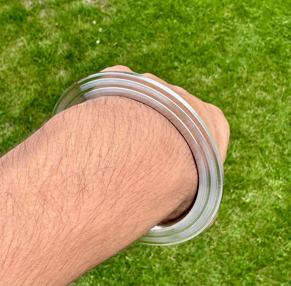 Sikh Kara Stainless Steel Heavy Lined Bangle Punjabi Kada Singh Bracelet A4R New