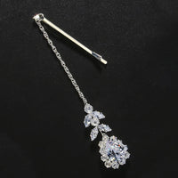 Fashion Indian Bridal Forehead Chain Headwear Wedding Accessories Elegant Headband Leaf Zircon Hair Chain Jewelry For Women