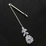 Fashion Indian Bridal Forehead Chain Headwear Wedding Accessories Elegant Headband Leaf Zircon Hair Chain Jewelry For Women