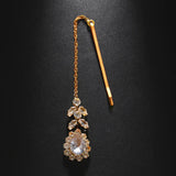 Fashion Indian Bridal Forehead Chain Headwear Wedding Accessories Elegant Headband Leaf Zircon Hair Chain Jewelry For Women
