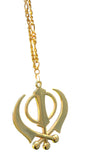Gold plated punjabi sikh large khanda no stones stunning pendant car rear mirror SS