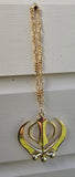 Gold Plated Punjabi Sikh Large Khanda Stunning Pendant Hanger Car Rear Mirror SS