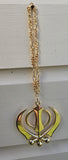 Gold plated punjabi sikh large khanda no stones stunning pendant car rear mirror SS