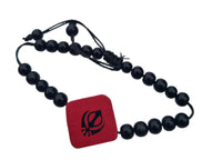 Sikh Khanda Bracelet Black Beads Adjustable Size Singh Kaur Evil Eye Protection