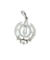Sikh Khanda Pendant Chandi 925 Sterling Silver Necklace in Black Dori Singh Kaur Khalsa Handmade A31