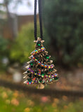 Christmas Tree Brooch Pin Vintage look Gold plated broach Celebrity Queen CCCA Pendant Black dori necklace Luck Charm Xmas elegant Gift