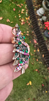 Christmas Tree Brooch Pin Vintage look Gold plated broach Celebrity Queen CCCA Pendant Black dori necklace Luck Charm Xmas elegant Gift